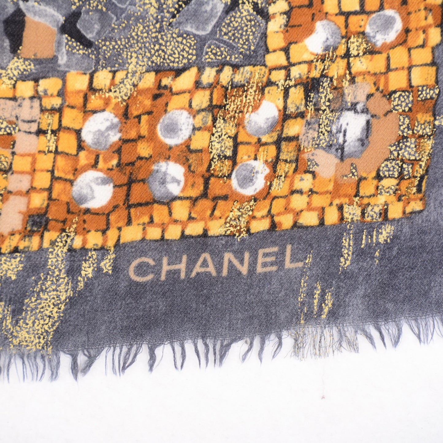 Cashmere Mosaic CC Logo Scarf