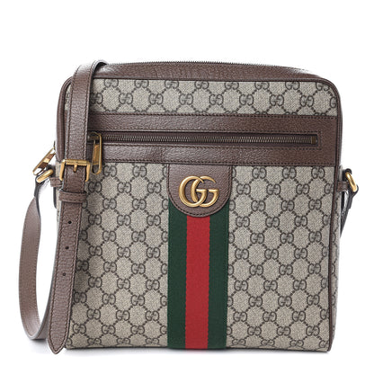 Gucci GG Supreme Monogram Web Medium Ophidia Messenger Bag Brown 1 of 8