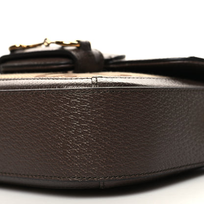 Gucci Monogram Jumbo GG Textured Dollar Calfskin Web Mini Horsebit 1955 Shoulder Bag Camel Ebony New Acero 10 of 10
