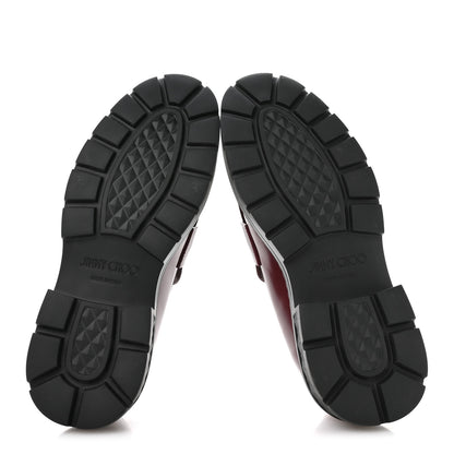 Jimmy Choo Box Calfskin Marlow Loafers 39 Burgundy 6 of 8