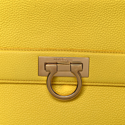 Salvatore Ferragamo Calfskin Sofia Gancini Satchel Yellow 21 of 24