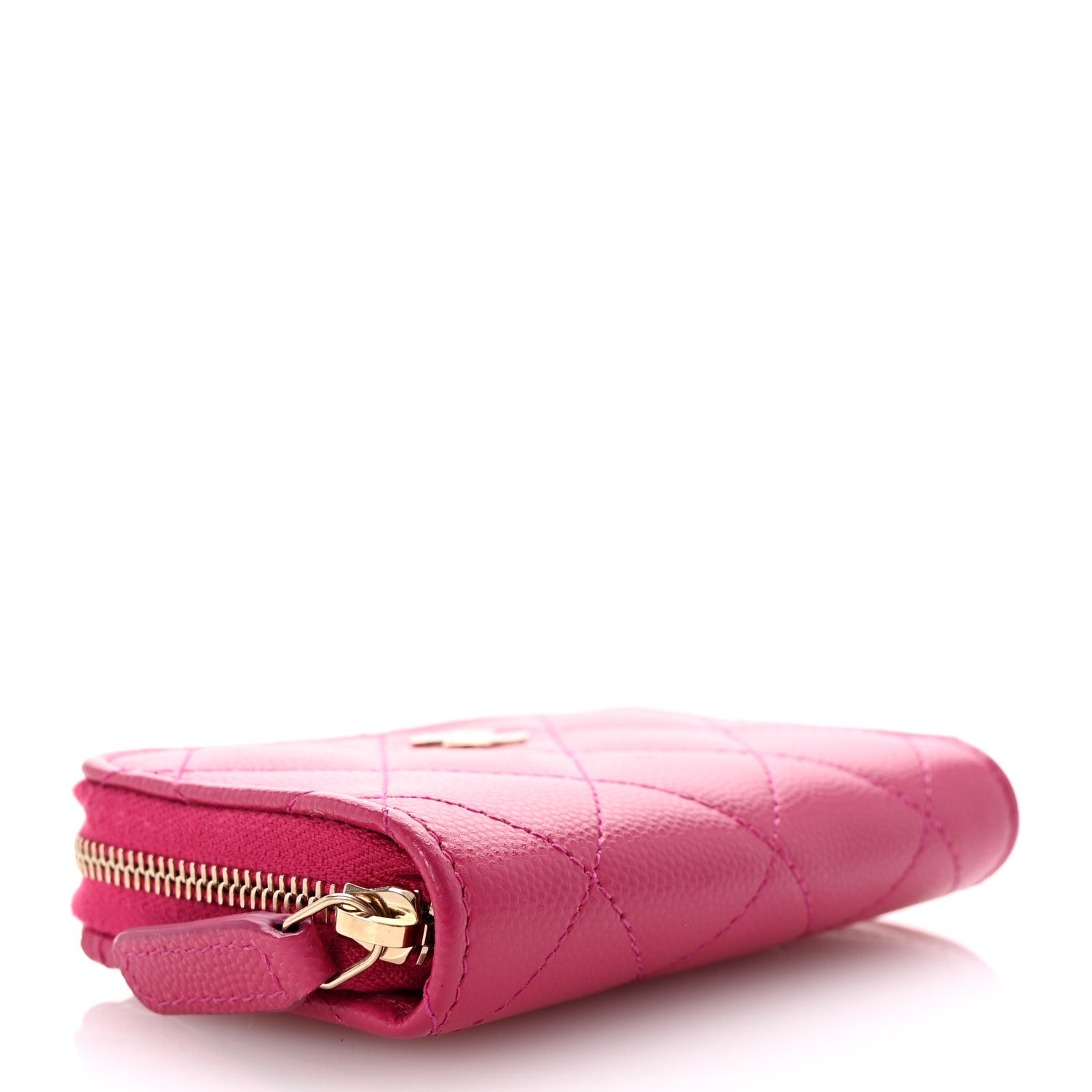 Chanel Caviar Quilted Zip Coin Purse Fuchsia 4 of 8