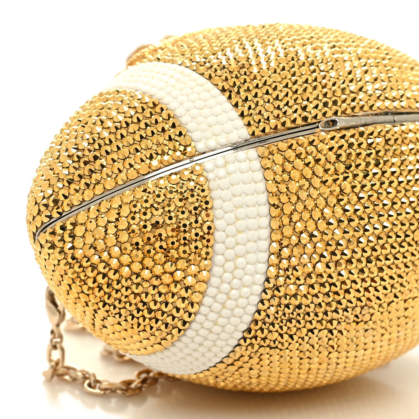 Crystal Football Minaudiere Clutch Gold