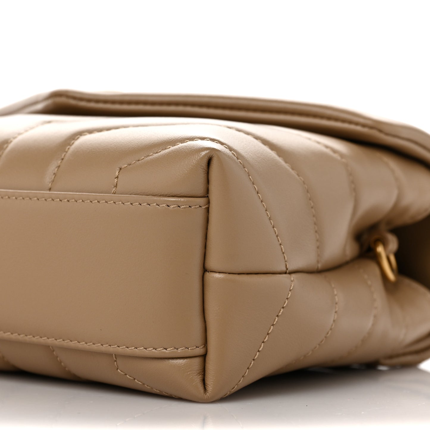 Calfskin Y Quilted Monogram Toy Loulou Crossbody Bag Dark Beige