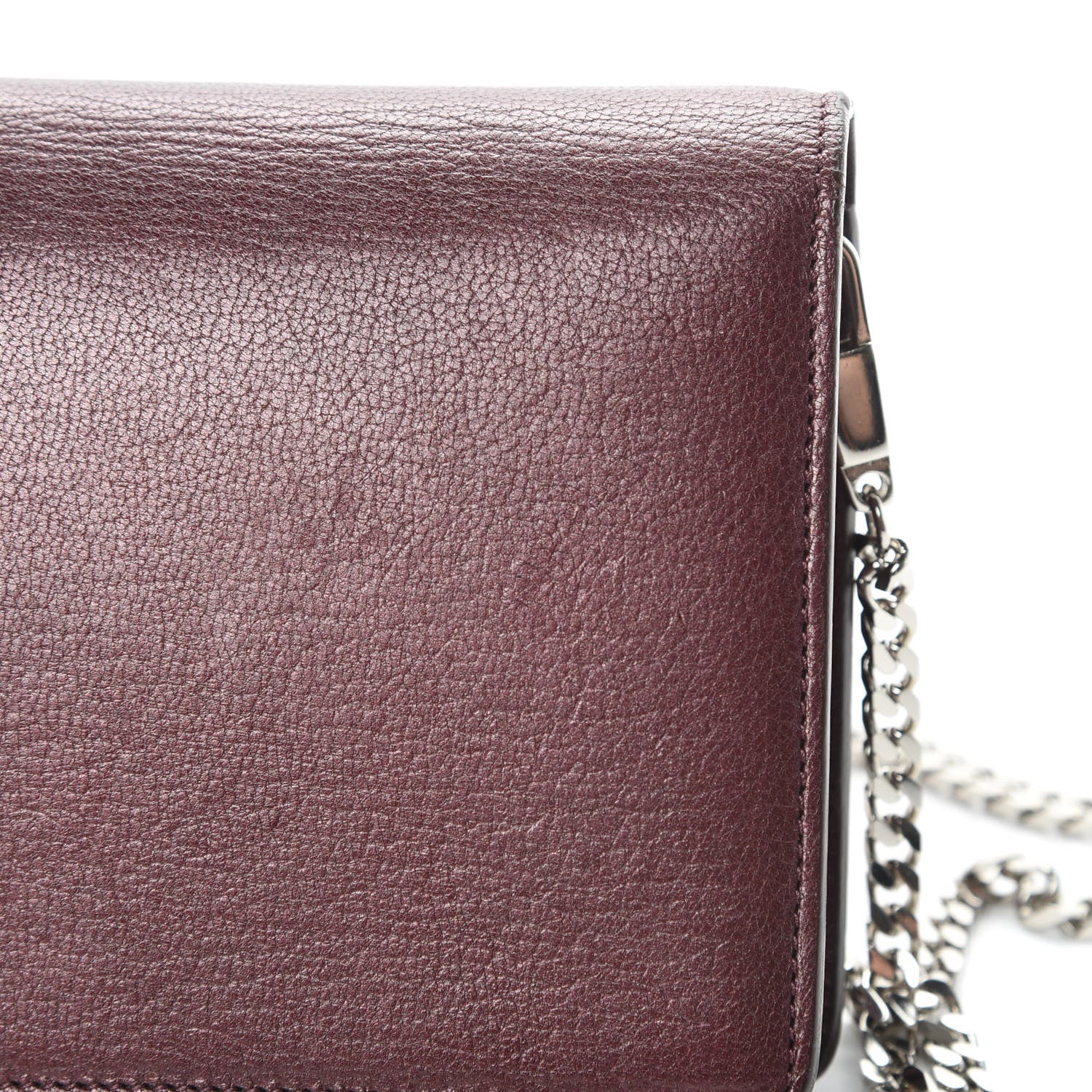 Givenchy Metallic Sugar Goatskin Pandora Chain Wallet Bordeaux 12 of 15