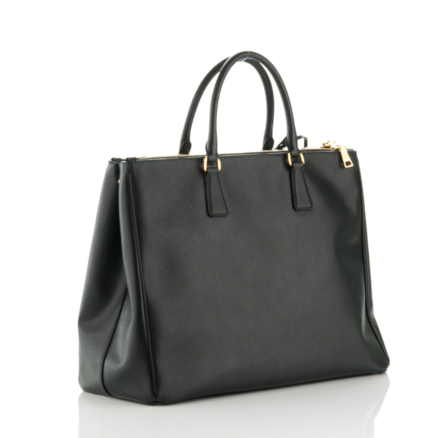 Saffiano Lux Extra Large Galleria Double Zip Tote Black