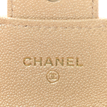 Chanel Iridescent Caviar Quilted Flap Card Holder Beige 6 of 8