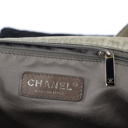 Chanel Metallic Glazed Calfskin Perforated Large Rodeo Drive Tote Silver 6 of 7