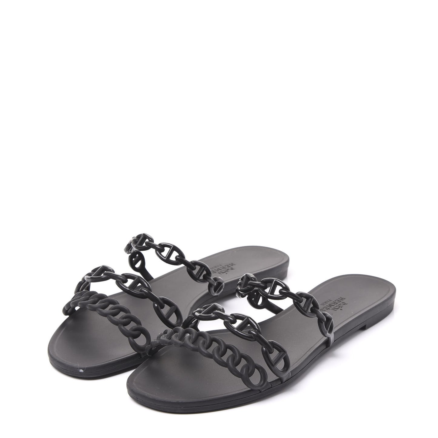 Rubber Chaine d'Ancre Rivage Sandals 37 Black