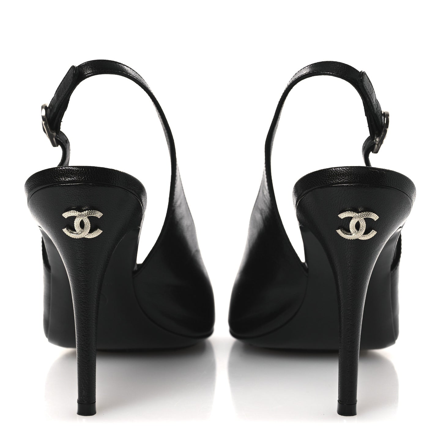 Goatskin Slingback Sandals 39.5 Black