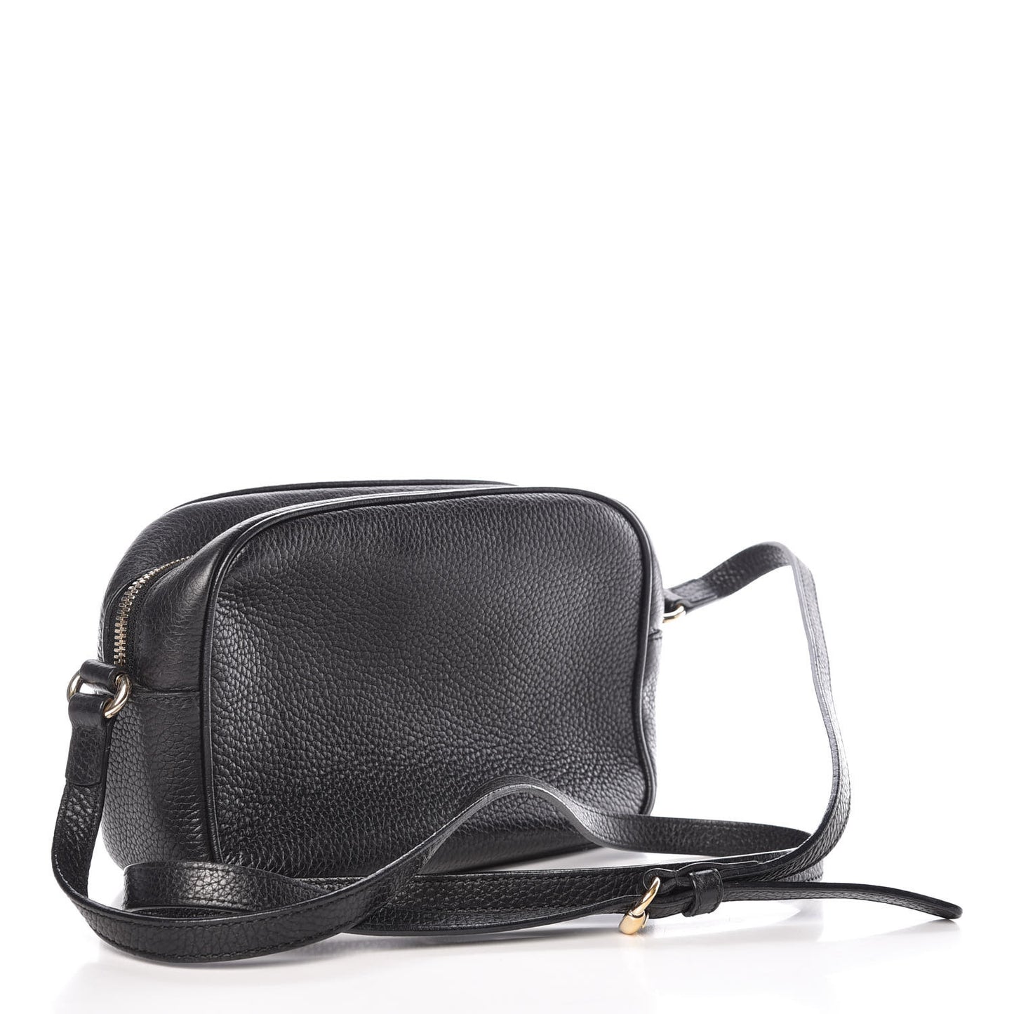 Pebbled Calfskin Small Soho Disco Bag Black