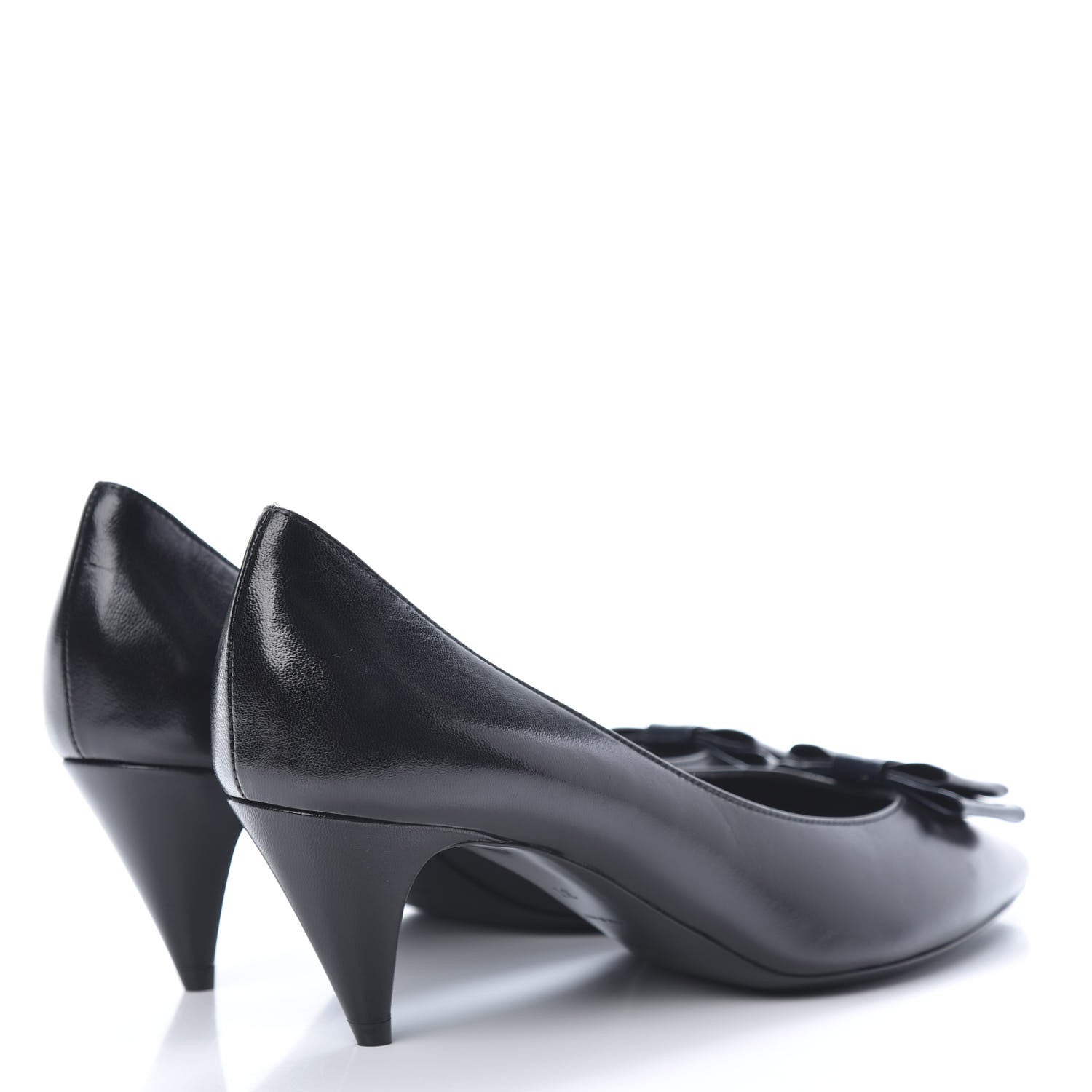 Saint Laurent Calfskin Bow Anais Pumps 37 Black 4 of 8