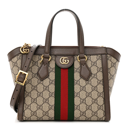 Gucci GG Supreme Monogram Small Ophidia Tote Bag Brown 1 of 16