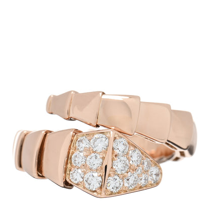 Bulgari 18K Rose Gold Diamond Serpenti Viper Ring M 1 of 5