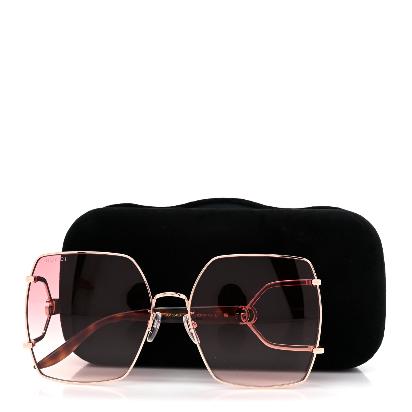 Metal Square Shaped Frame Sunglasses GG1564SA Pink