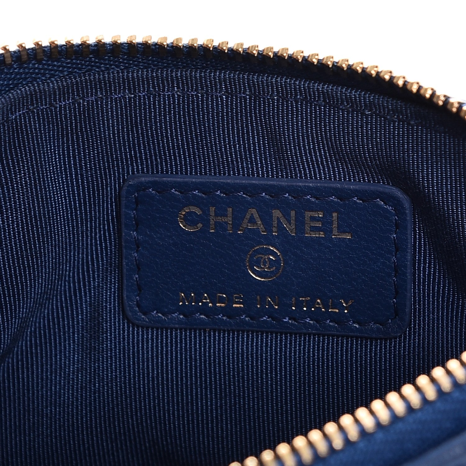 Chanel Lambskin Quilted Small Cosmetic Case Blue 6 of 8