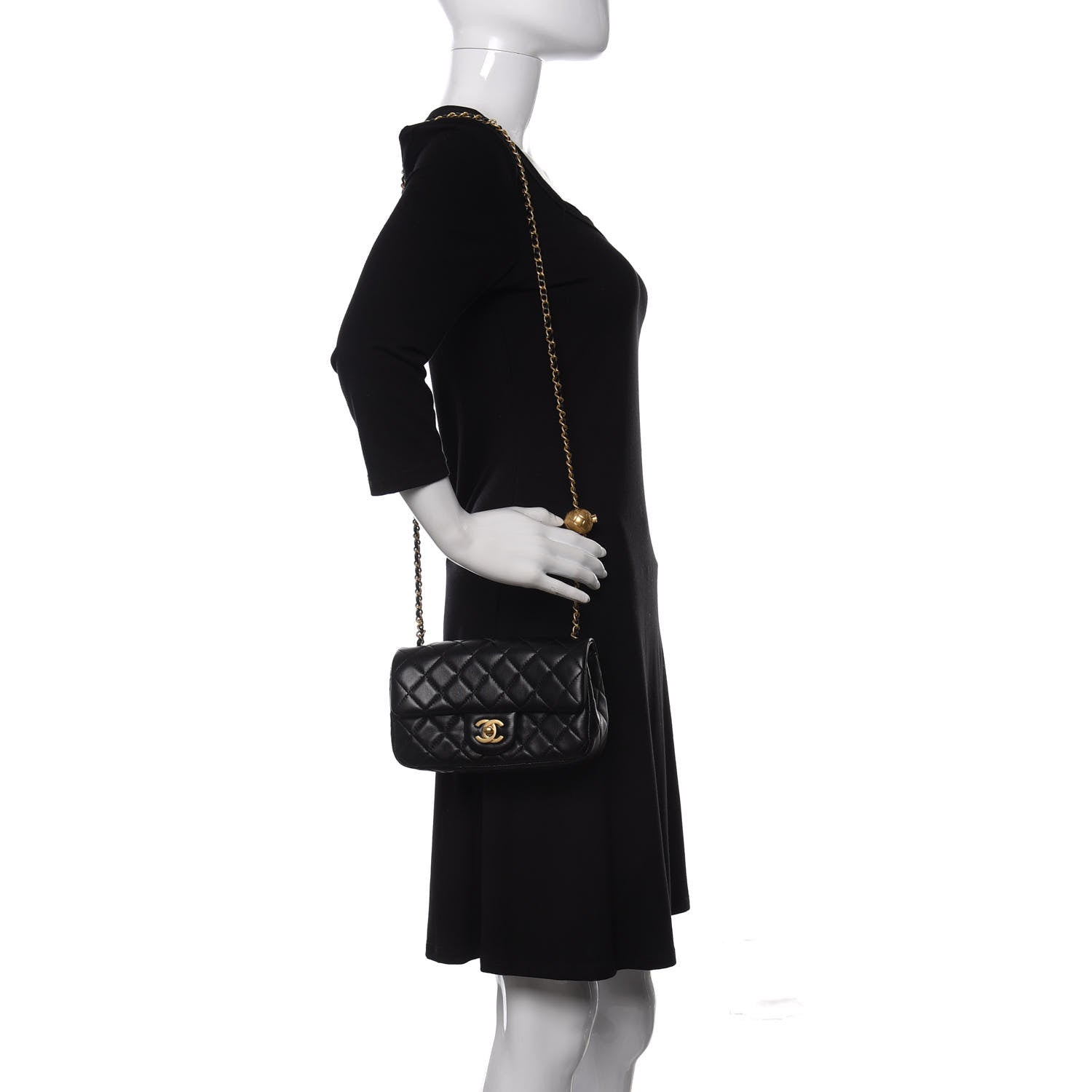 Chanel Lambskin Quilted Mini Rectangular Pearl Crush Flap Black 2 of 11
