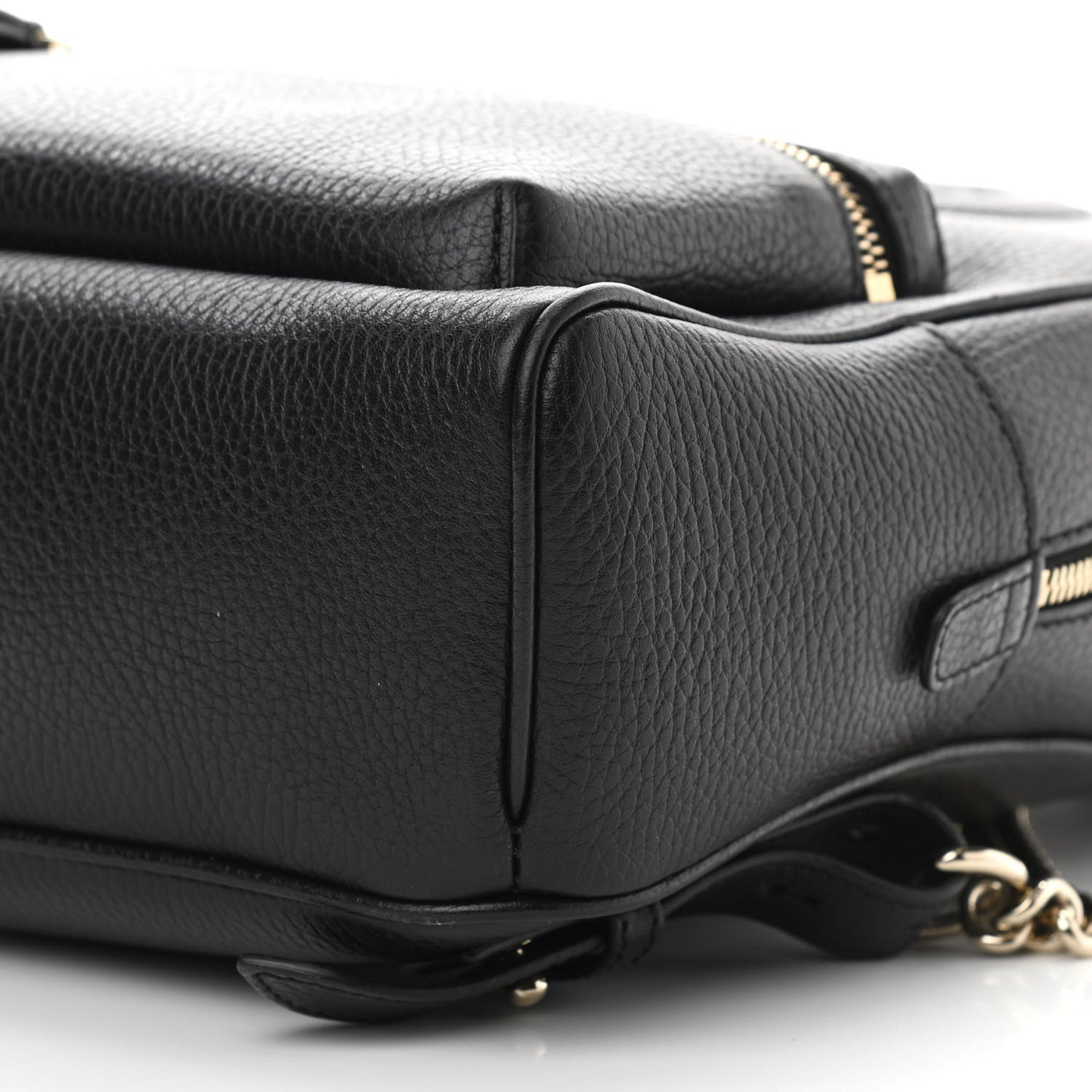 Pebbled Calfskin Soho Chain Backpack Black