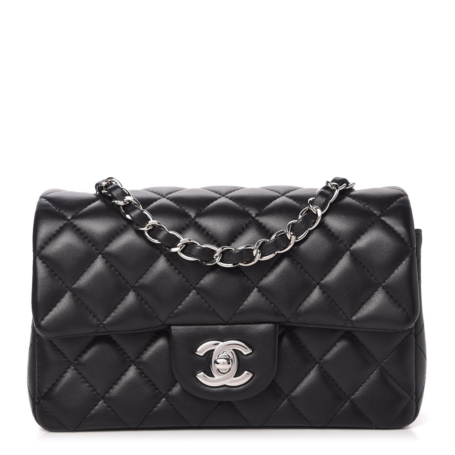 Chanel Lambskin Quilted Mini Rectangular Flap Black 1 of 11
