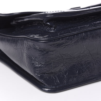 Saint Laurent Crinkled Calfskin Matelasse Monogram Medium Niki Chain Satchel Deep Marine 9 of 11