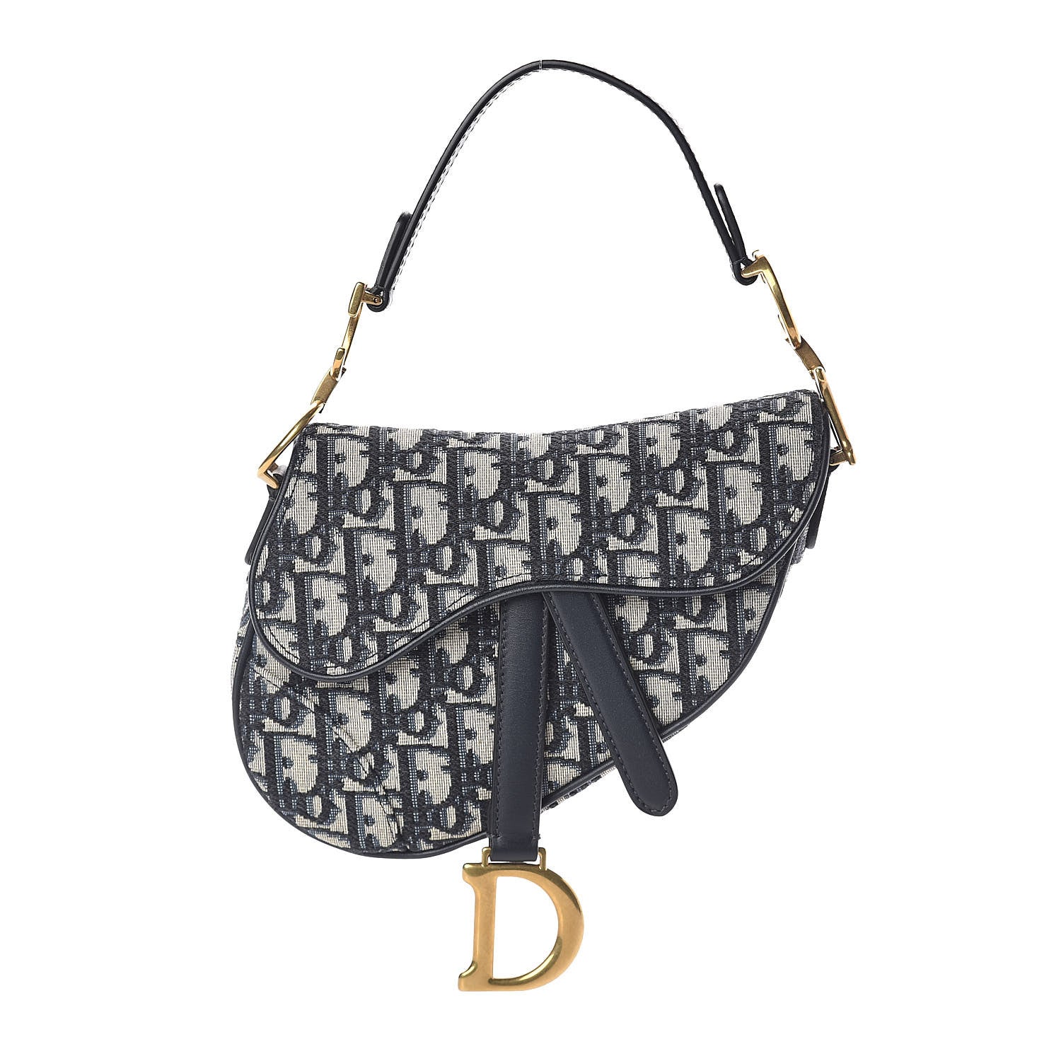 Christian Dior Oblique Mini Saddle Bag Blue 1 of 9