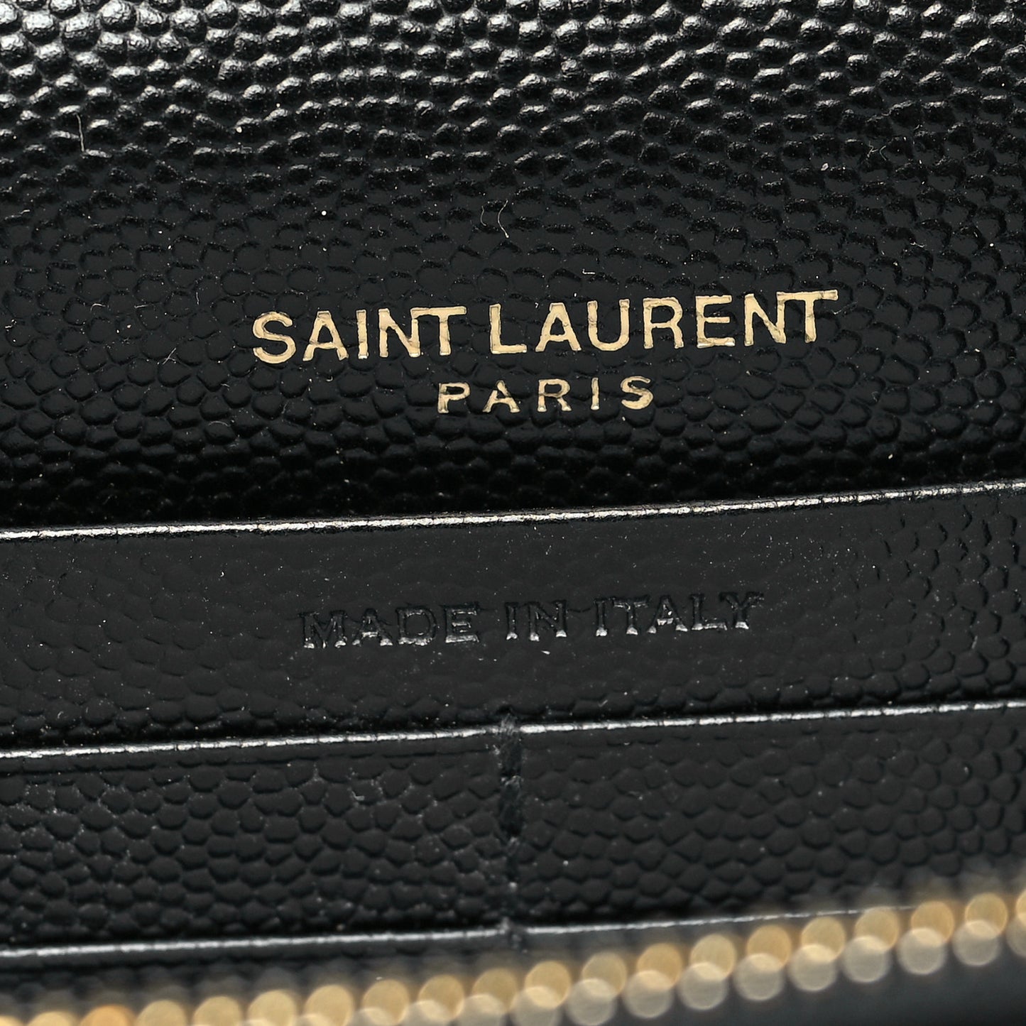 Grain De Poudre Matelasse Chevron Monogram Envelope Chain Wallet Black
