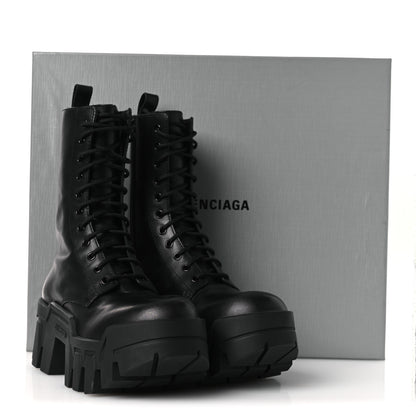 Balenciaga Calfskin Womens Bulldozer Lace Up Boots 38 Black 11 of 11