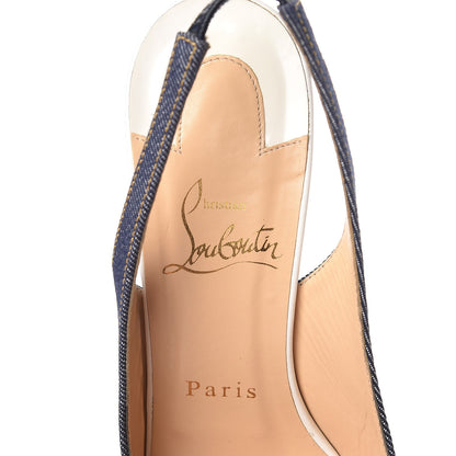 Christian Louboutin Denim Private Number 120 Pumps 36.5 Blue White 9 of 14