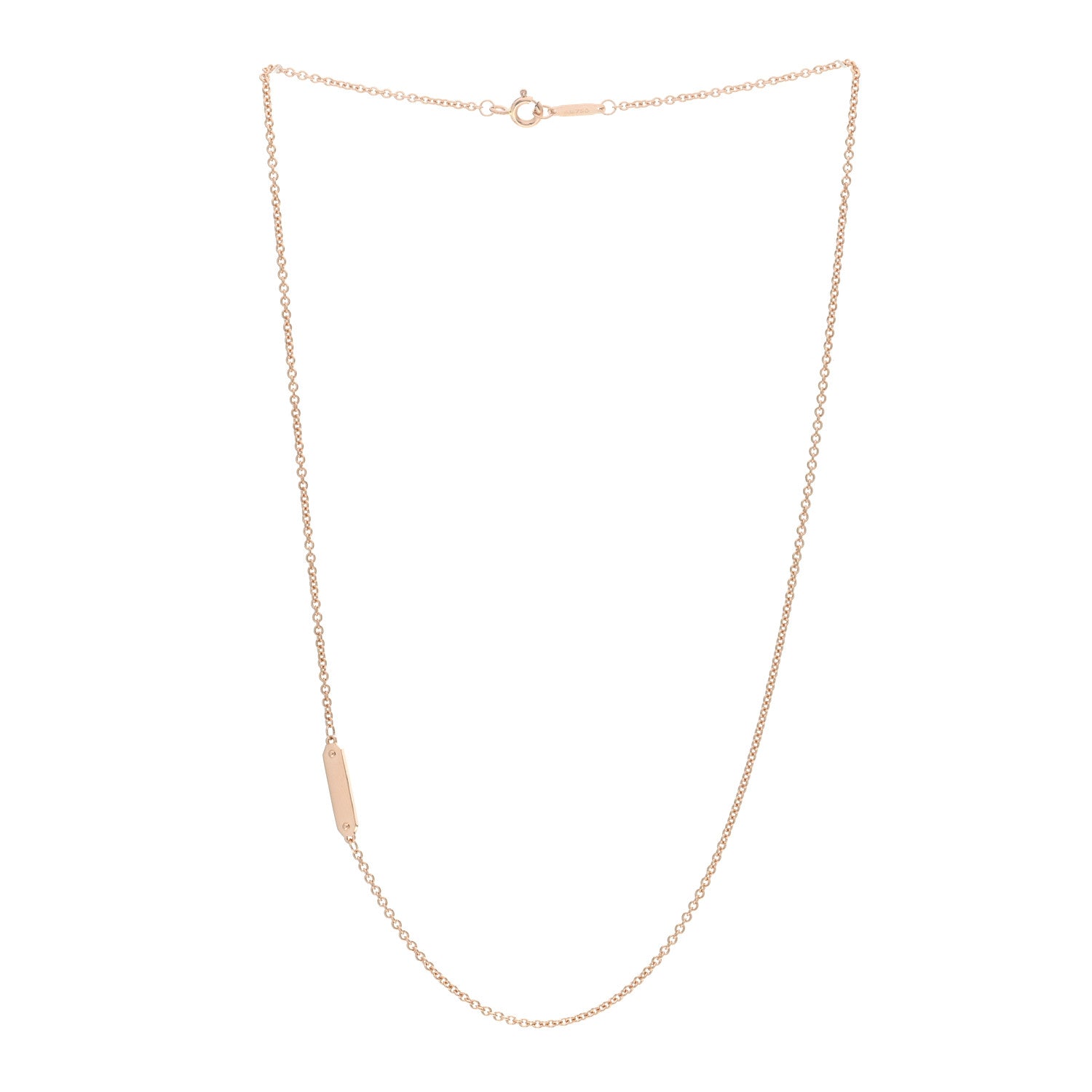 Tiffany 18K Rose Gold Tag Chain Necklace 2 of 4