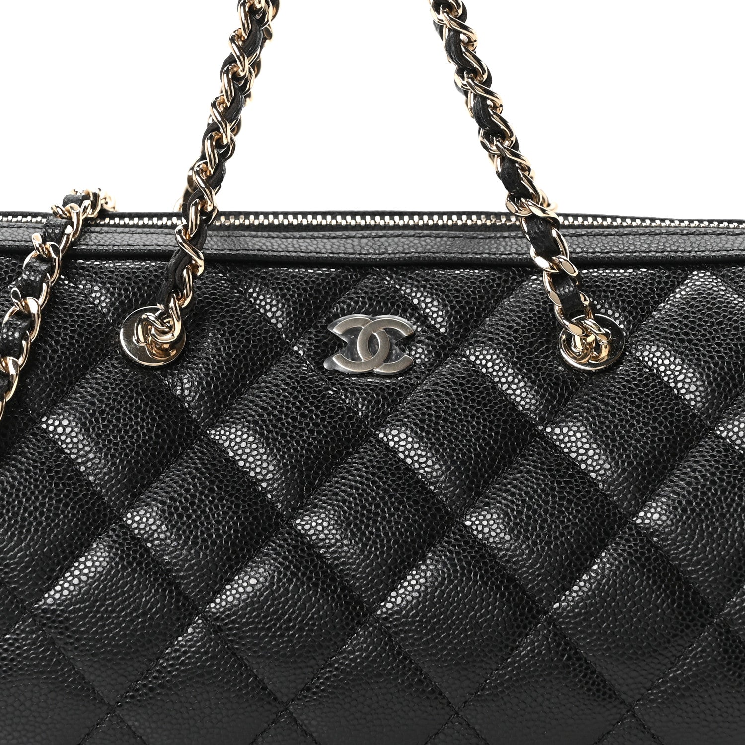 Chanel Caviar Quilted Barrel Clutch With Chain Black 8 of 10