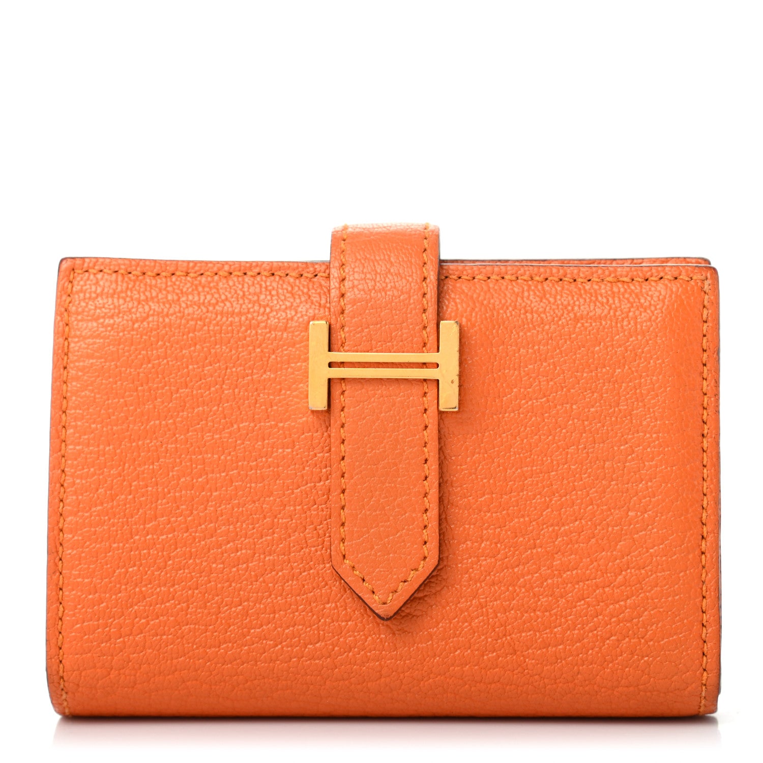 Hermes Chevre Mysore Mini Bearn Wallet Abricot 1 of 7