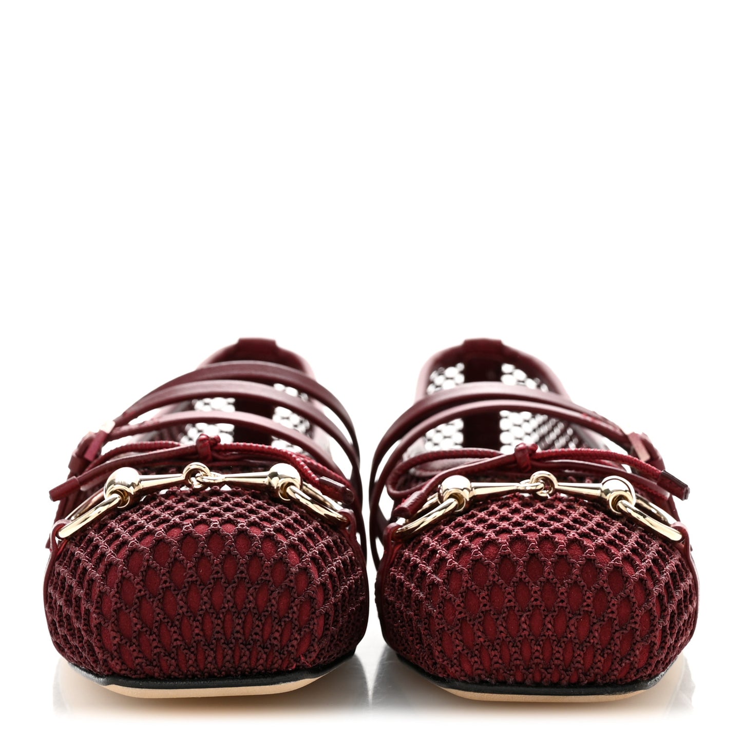 Video Net Nappa Horsebit Ballerina Flats 37.5 Rosso Ancora