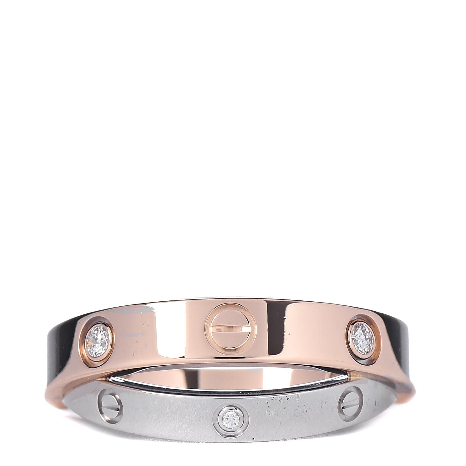 Cartier 18K Pink White Gold 6 Diamonds LOVE Ring 47 4 4 of 5