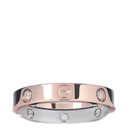 Cartier 18K Pink White Gold 6 Diamonds LOVE Ring 47 4 4 of 5