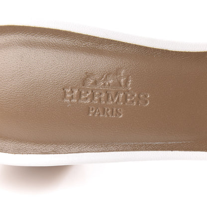 Hermes Calfskin Oasis Sandals 37 White 6 of 8