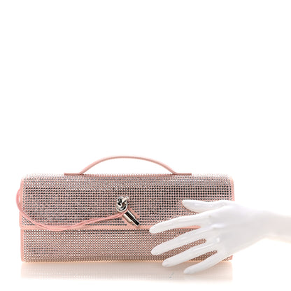 Bottega Veneta Nappa Crystal Long Andiamo Top Handle Clutch Rose 2 of 6