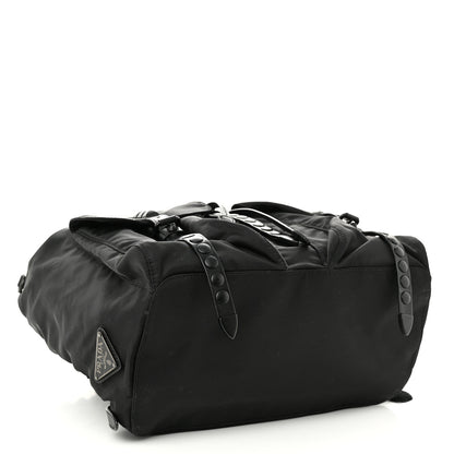 Prada Nylon New Vela Monochrome Studded Backpack Black 4 of 9