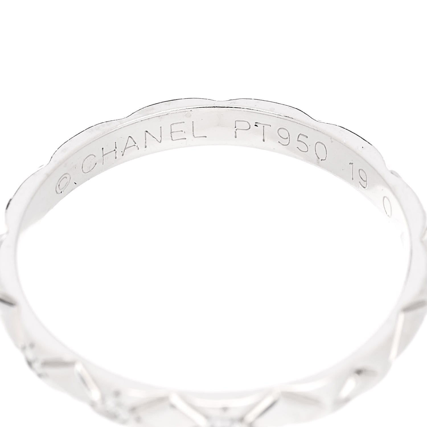 Chanel Platinum Diamond Mini Coco Crush Ring 51 5.75 4 of 6