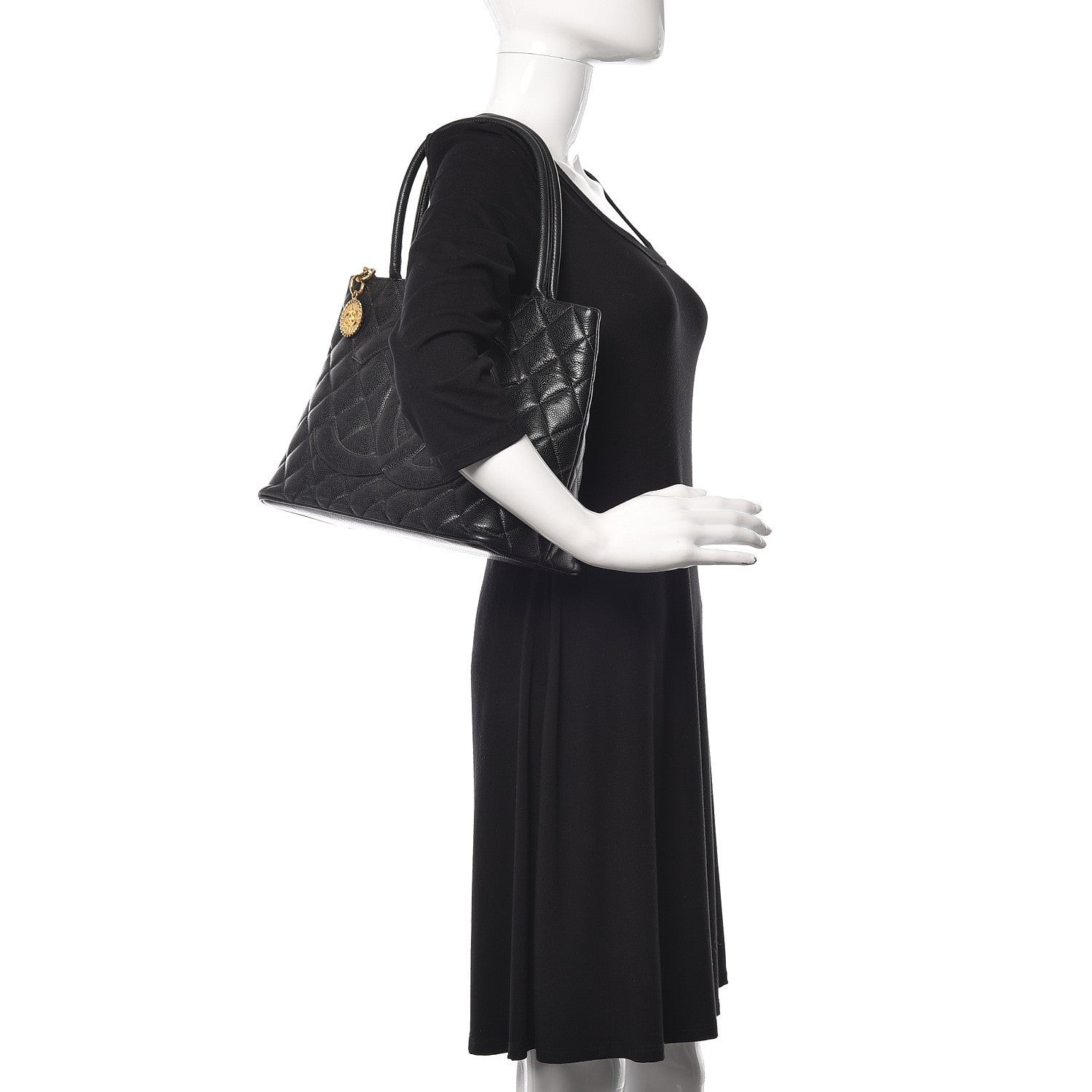 Chanel Caviar Quilted Medallion Tote Black 2 of 10