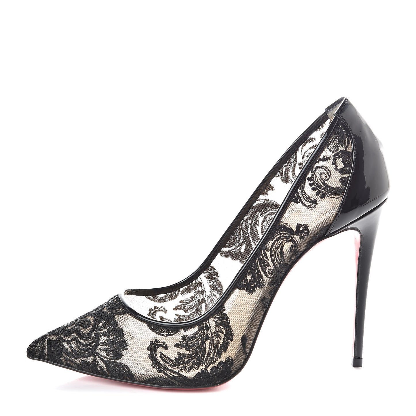 Dentelle Chantilly Follies Lace 100 Pumps 38 Black