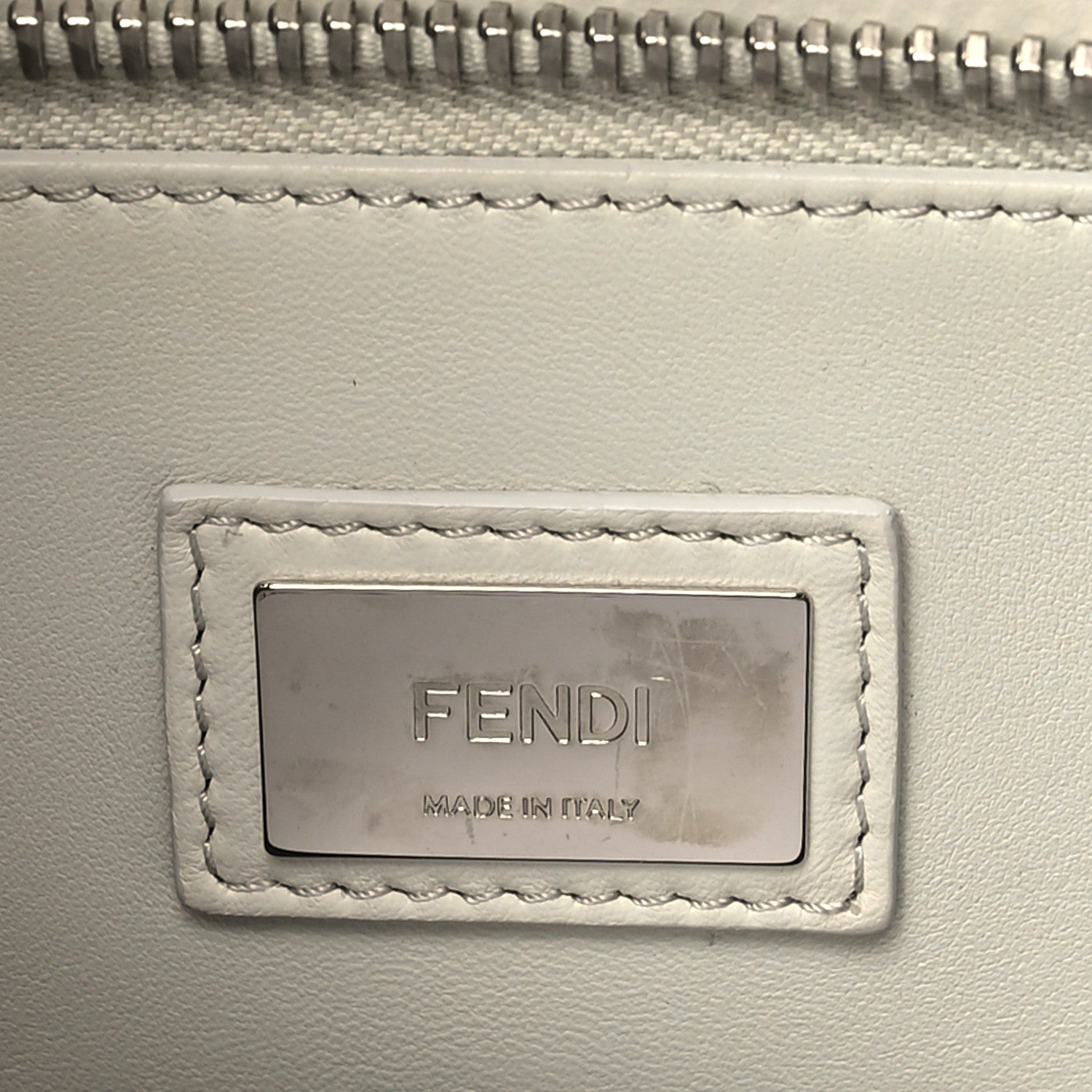 Fendi Vitello Seta Shiny Nappa Medium Peekaboo Iconic Satchel Soap Opale 6 of 10