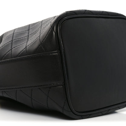 Saint Laurent Lambskin Carre Quilted Small Cassandre Bucket Bag Black 9 of 10