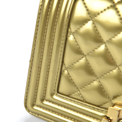 Chanel Metallic Patent Calfskin Quilted Small Boy Flap Gold 11 of 11