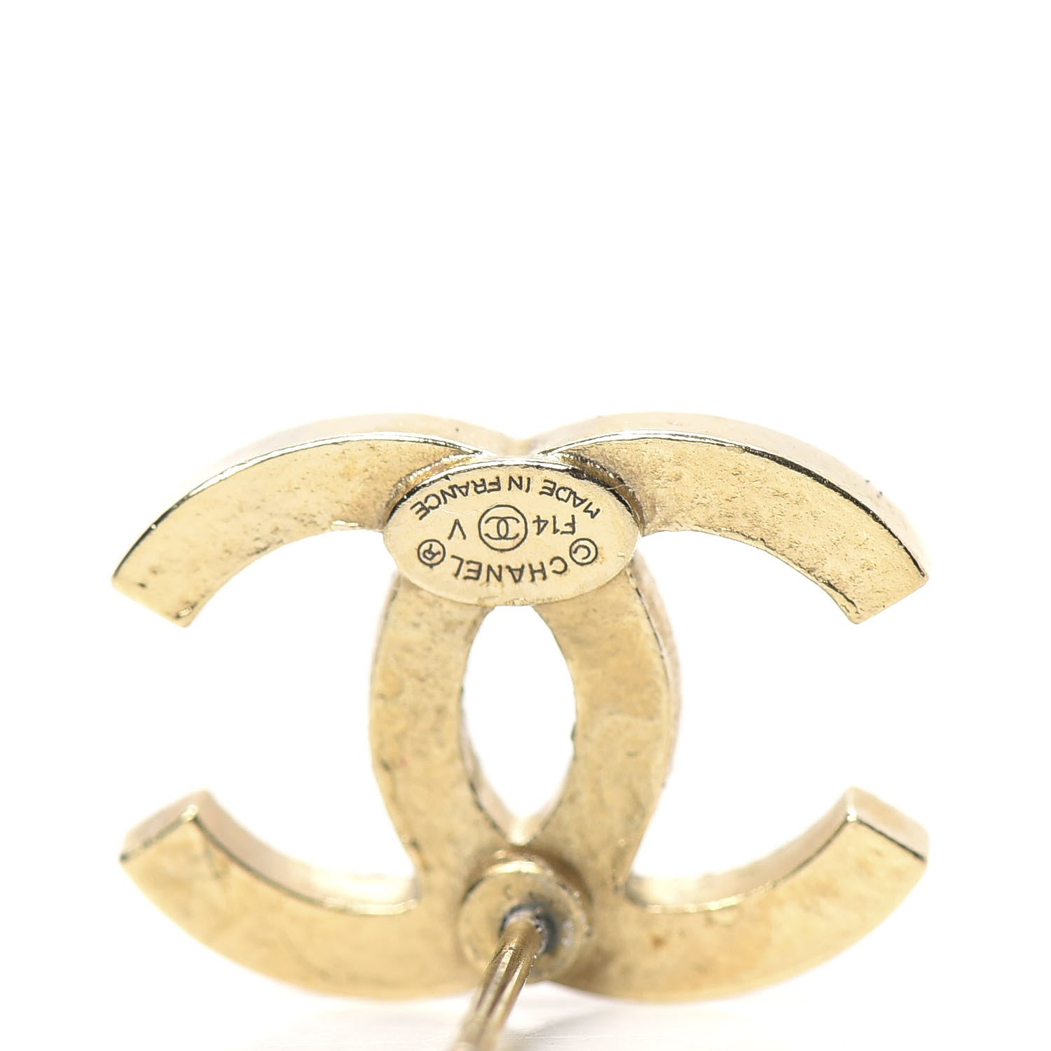Chanel Crystal CC Earrings Gold 3 of 4
