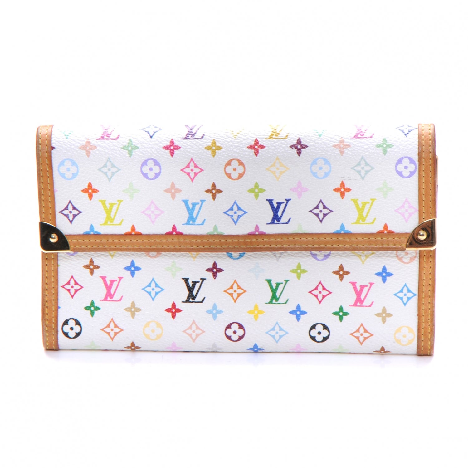 Louis Vuitton Monogram Multicolor Porte Tresor International Wallet White 1 of 8