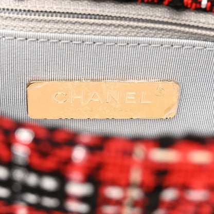 Chanel Tweed Quilted Medium Chanel 19 Flap Red Black 6 of 11