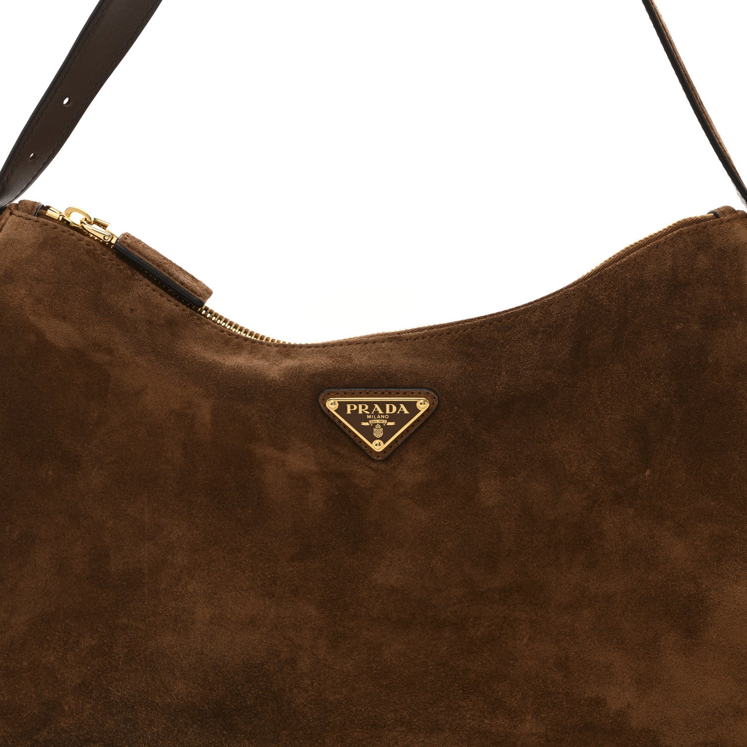 Prada Scamosciato Suede Large Aimee Shoulder Bag Cacao 8 of 10