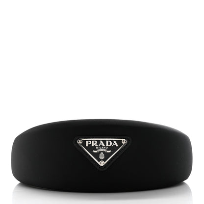 Prada Re-Nylon Metal Triangle Logo Headband Black 4 of 7
