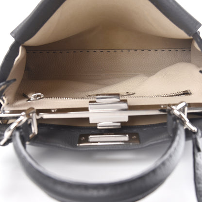 Fendi Cuoio Romano Selleria Bi-Color Medium Peekaboo Iconic Satchel Asfalto Latte 7 of 22