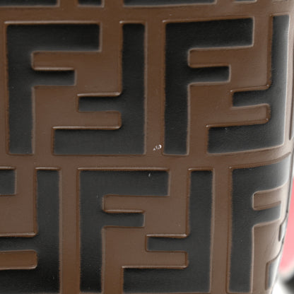 Fendi Vitello Grace F is Fendi Bi-Color FF 1974 Embossed Grande Mon Tresor Bucket Bag Maya Black Fragola 12 of 13